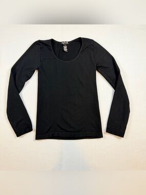 Soho Girls Black Long Sleeve Scoop Neck Tee